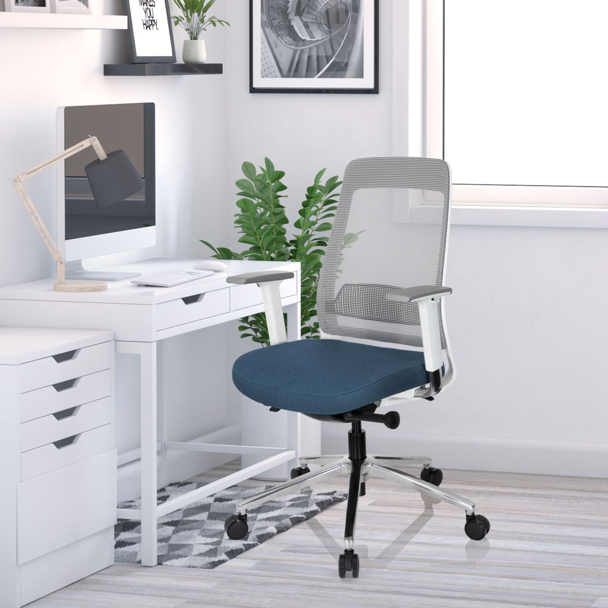 Biroja krēsls CHIARO T2 WHITE - Ergostock.lv