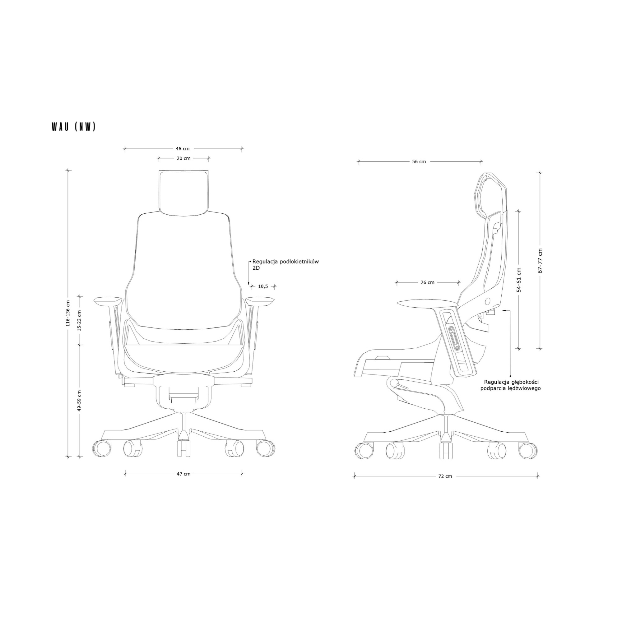 Biroja krēsls WAU Net - Ergostock.lv