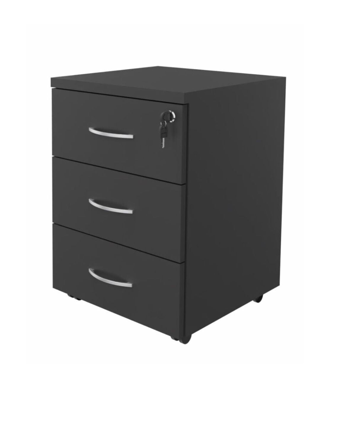 Atvilktņu bloks uz riteņiem BASIC, 3 atvilktnes, slēdzams - Ergostock.lv