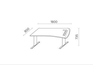 Biroja galds THEO ELEGANCE ONE, 180 x 80 cm - Ergostock.lv