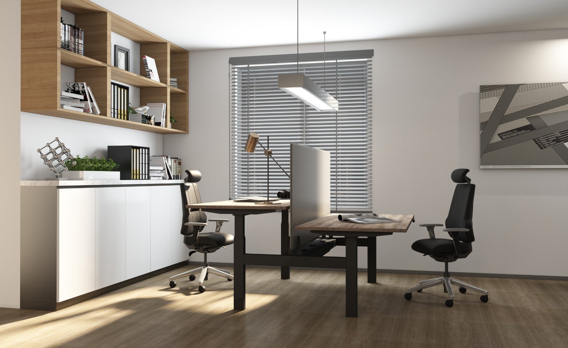 Elektriski augstumā regulējams galds Prestige Line DUO - Ergostock.lv