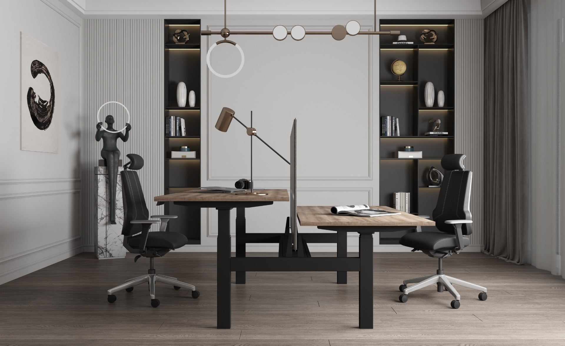 Elektriski augstumā regulējams galds Prestige Line DUO - Ergostock.lv