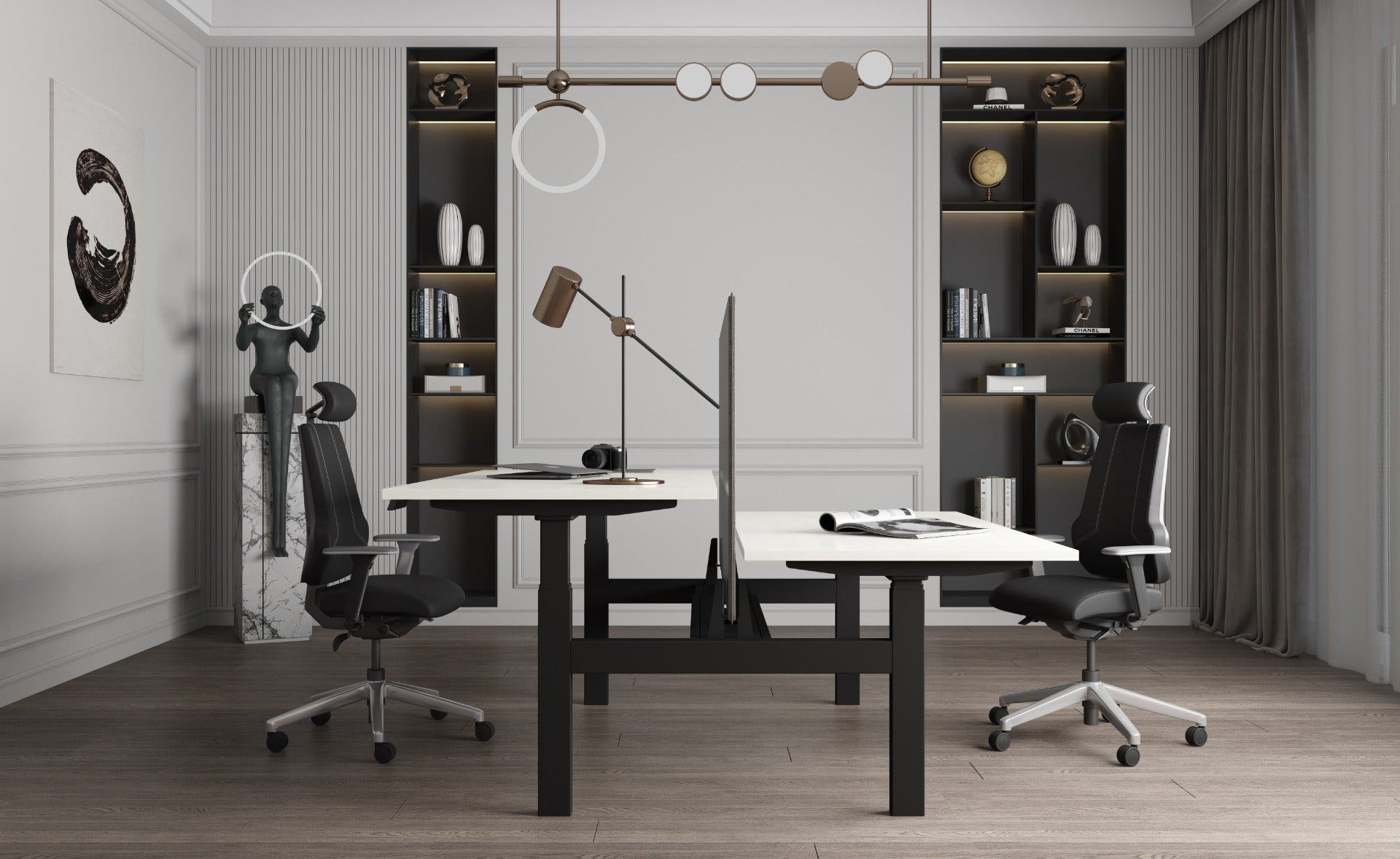 Elektriski augstumā regulējams galds Prestige Line DUO - Ergostock.lv