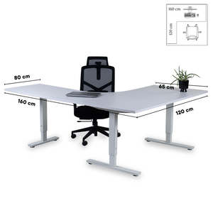 Biroja galds Forza Line L forma 160 cm x 120 cm - Ergostock.lv