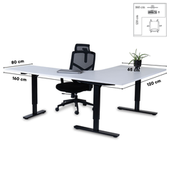 Biroja galds Forza Line L forma 160 cm x 120 cm - Ergostock.lv