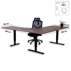 Reguleeritav laud Forza LIne L nurgaga 90° 160 cm x 120 cm