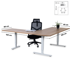 Biroja galds Forza Line L forma 160 cm x 120 cm - Ergostock.lv