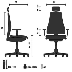 Biroja krēsls M18-M148 - Ergostock.lv