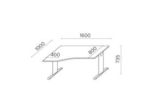 Biroja galds THEO ELEGANCE TWO, 160 x 80 cm - Ergostock.lv