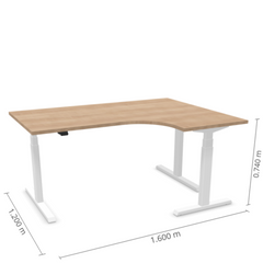 Reguleeritav laud Prestige Line L nurgaga 90° 160 cm x 120 cm