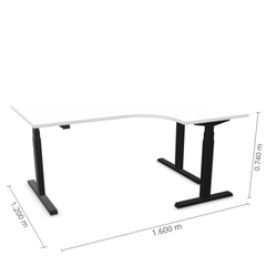 Reguleeritav laud Prestige Line L nurgaga 90° 160 cm x 120 cm