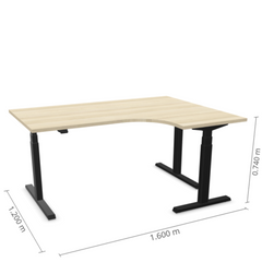 Reguleeritav laud Prestige Line L nurgaga 90° 160 cm x 120 cm