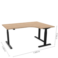 Reguleeritav laud Prestige Line L nurgaga 90° 160 cm x 120 cm