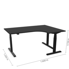 Reguleeritav laud Prestige Line L nurgaga 90° 160 cm x 120 cm