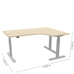 Reguleeritav laud Prestige Line L nurgaga 90° 160 cm x 120 cm