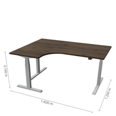 Reguleeritav laud Prestige Line L nurgaga 90° 160 cm x 120 cm