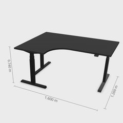 Reguleeritav laud Prestige Line L nurgaga 90° 160 cm x 120 cm