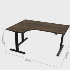 Reguleeritav laud Prestige Line L nurgaga 90° 160 cm x 120 cm