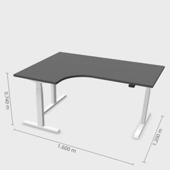 Reguleeritav laud Prestige Line L nurgaga 90° 160 cm x 120 cm
