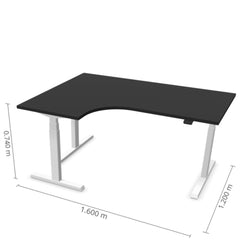 Reguleeritav laud Prestige Line L nurgaga 90° 160 cm x 120 cm