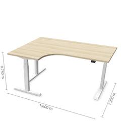 Reguleeritav laud Prestige Line L nurgaga 90° 160 cm x 120 cm