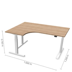 Reguleeritav laud Prestige Line L nurgaga 90° 160 cm x 120 cm