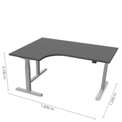 Reguleeritav laud Prestige Line L nurgaga 90° 160 cm x 120 cm