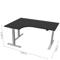 Reguleeritav laud Prestige Line L nurgaga 90° 160 cm x 120 cm