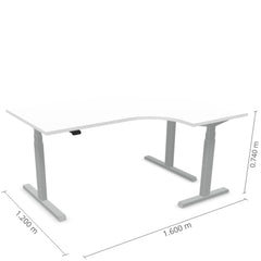 Reguleeritav laud Prestige Line L nurgaga 90° 160 cm x 120 cm