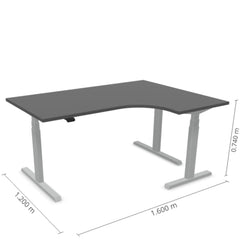 Reguleeritav laud Prestige Line L nurgaga 90° 160 cm x 120 cm