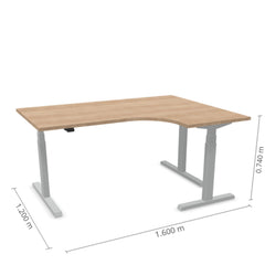 Reguleeritav laud Prestige Line L nurgaga 90° 160 cm x 120 cm