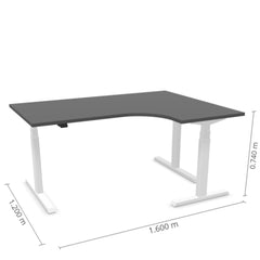 Reguleeritav laud Prestige Line L nurgaga 90° 160 cm x 120 cm