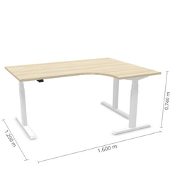 Reguleeritav laud Prestige Line L nurgaga 90° 160 cm x 120 cm