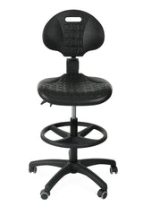 Darbnīcu krēsls LAB RB Black - Ergostock.lv