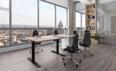 Augstumā regulējams galds Prestige Conference 240 cm x 120 cm balts statīvs - Ergostock.lv