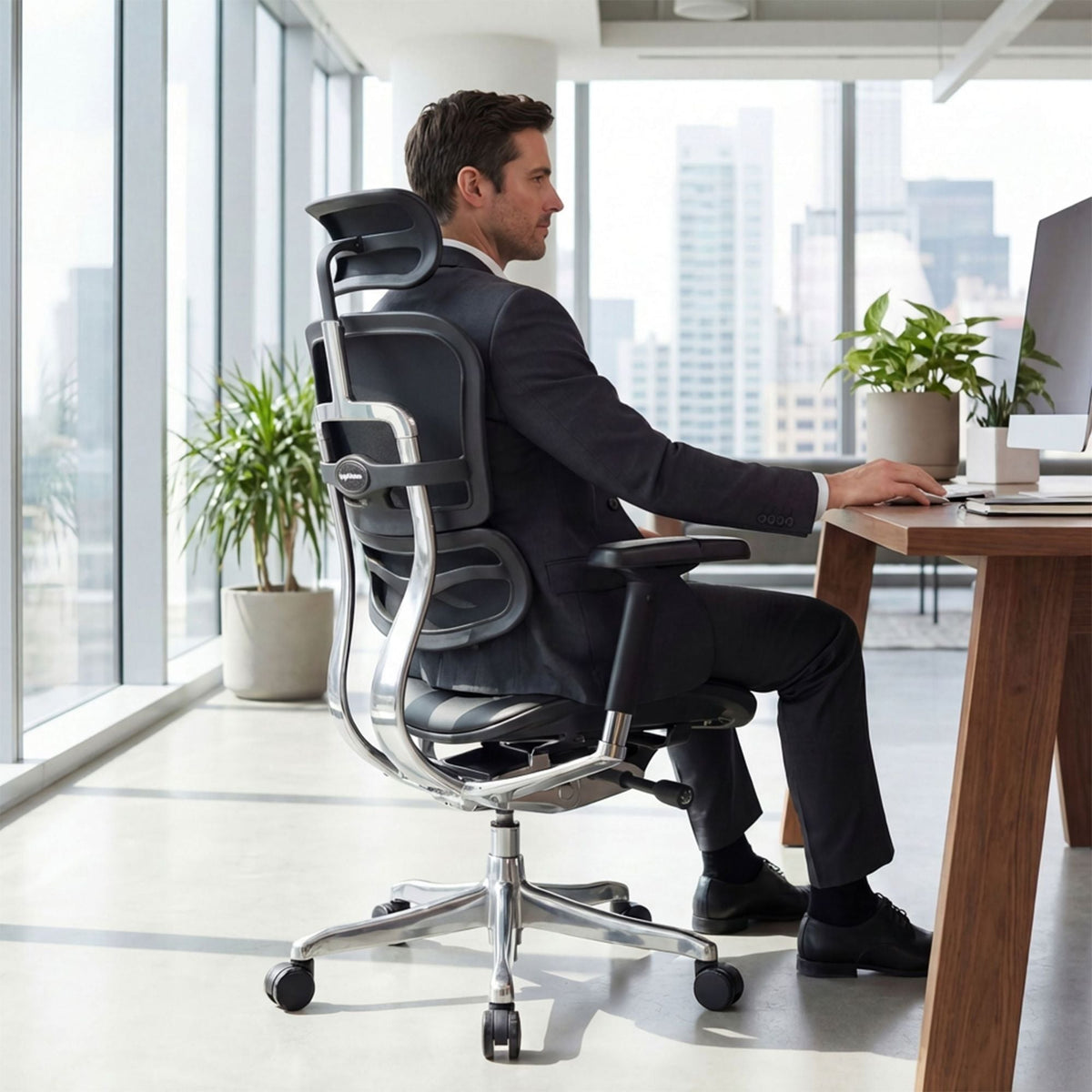 Kontoritool Ergohuman ELITE BLACK LEATHER