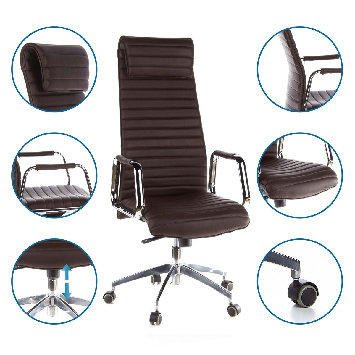 Kontoritool ASPERA Nappa Leather Luxus Cognac
