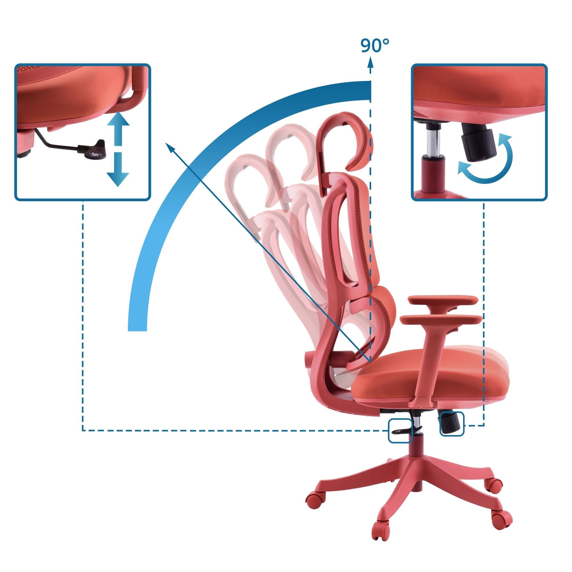 Ergonoomiline tool ERGOMY COLORE II, punane