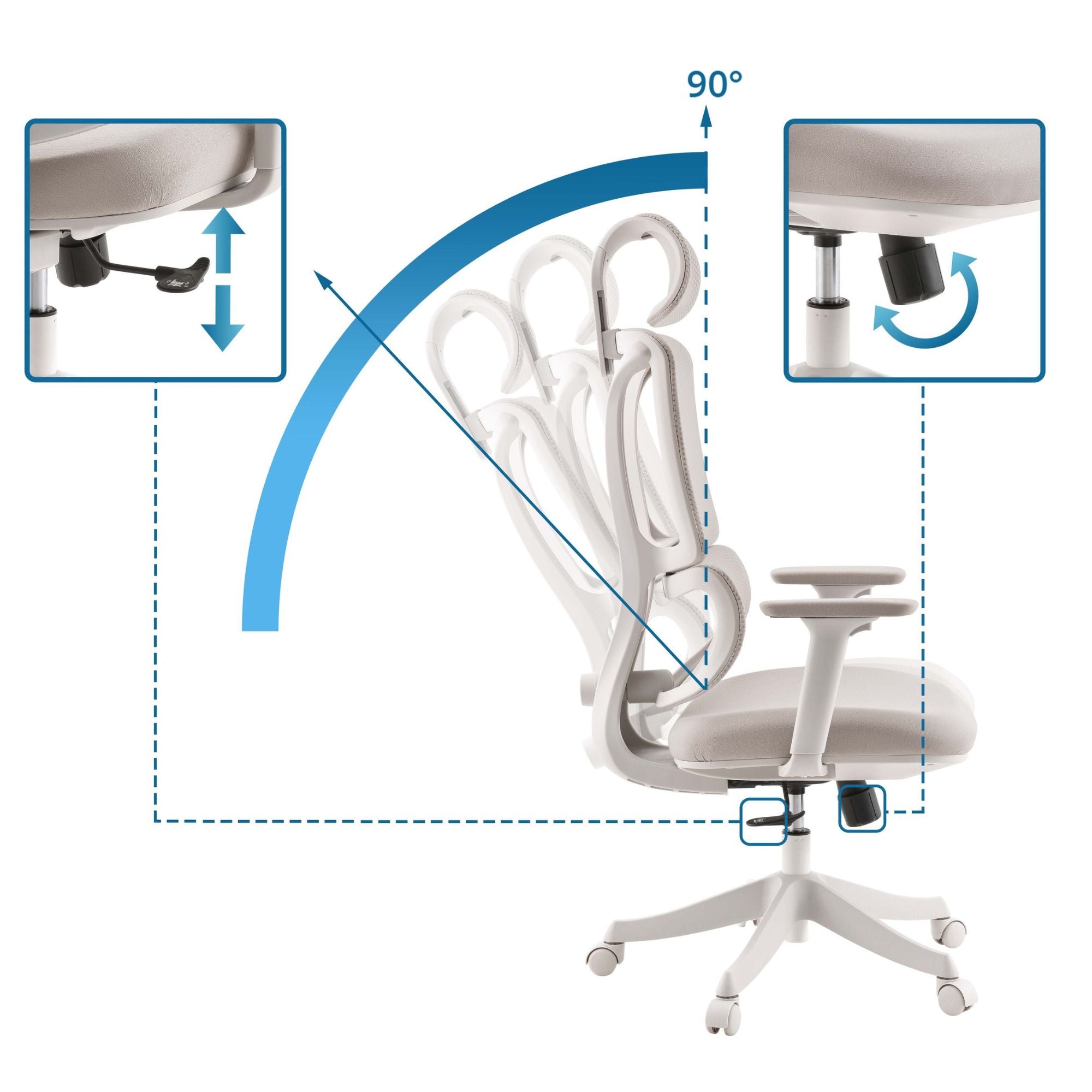 Ergonoomiline tool ERGOMY COLORE II, beež