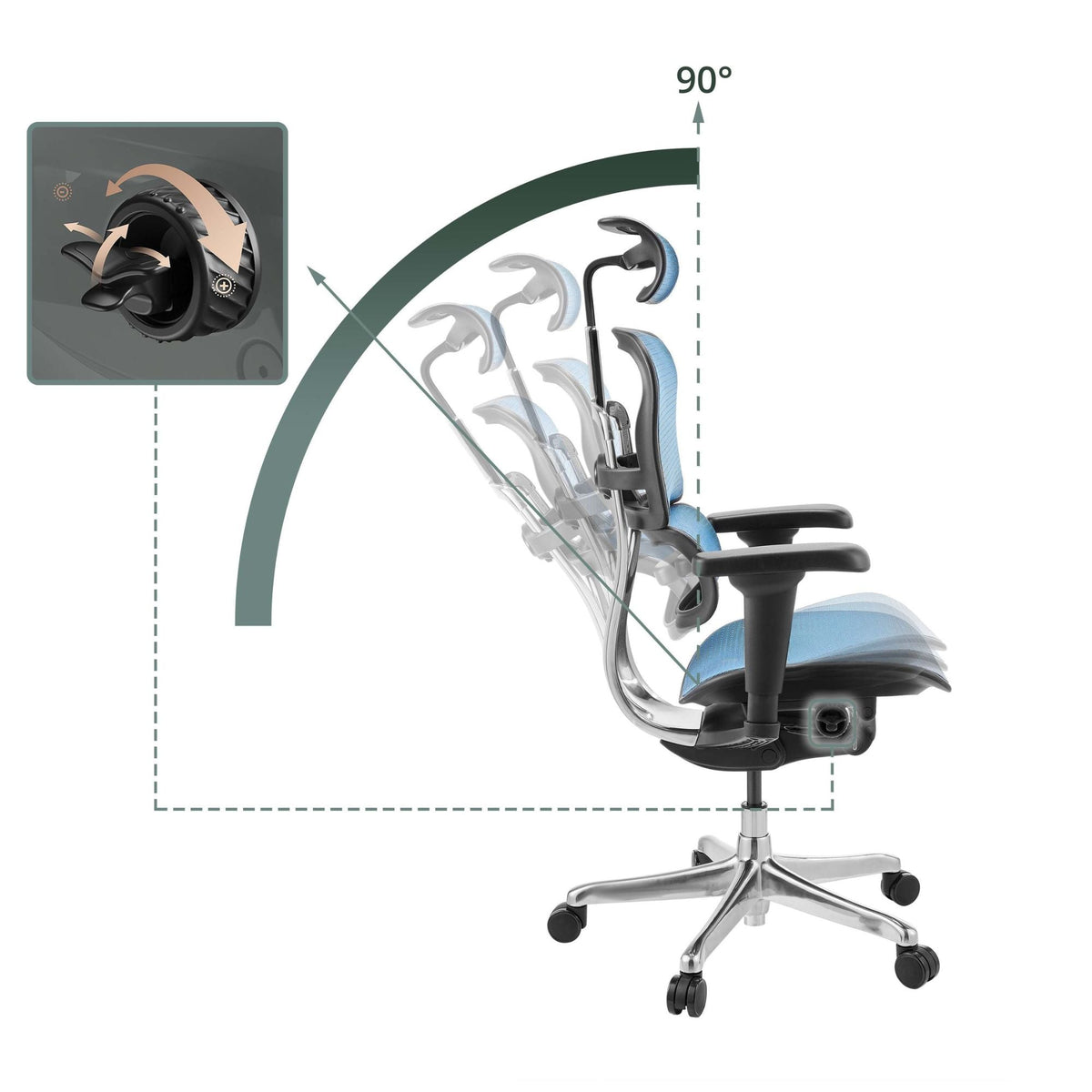 Kontoritool Ergohuman ULTRA GEN2 Blue