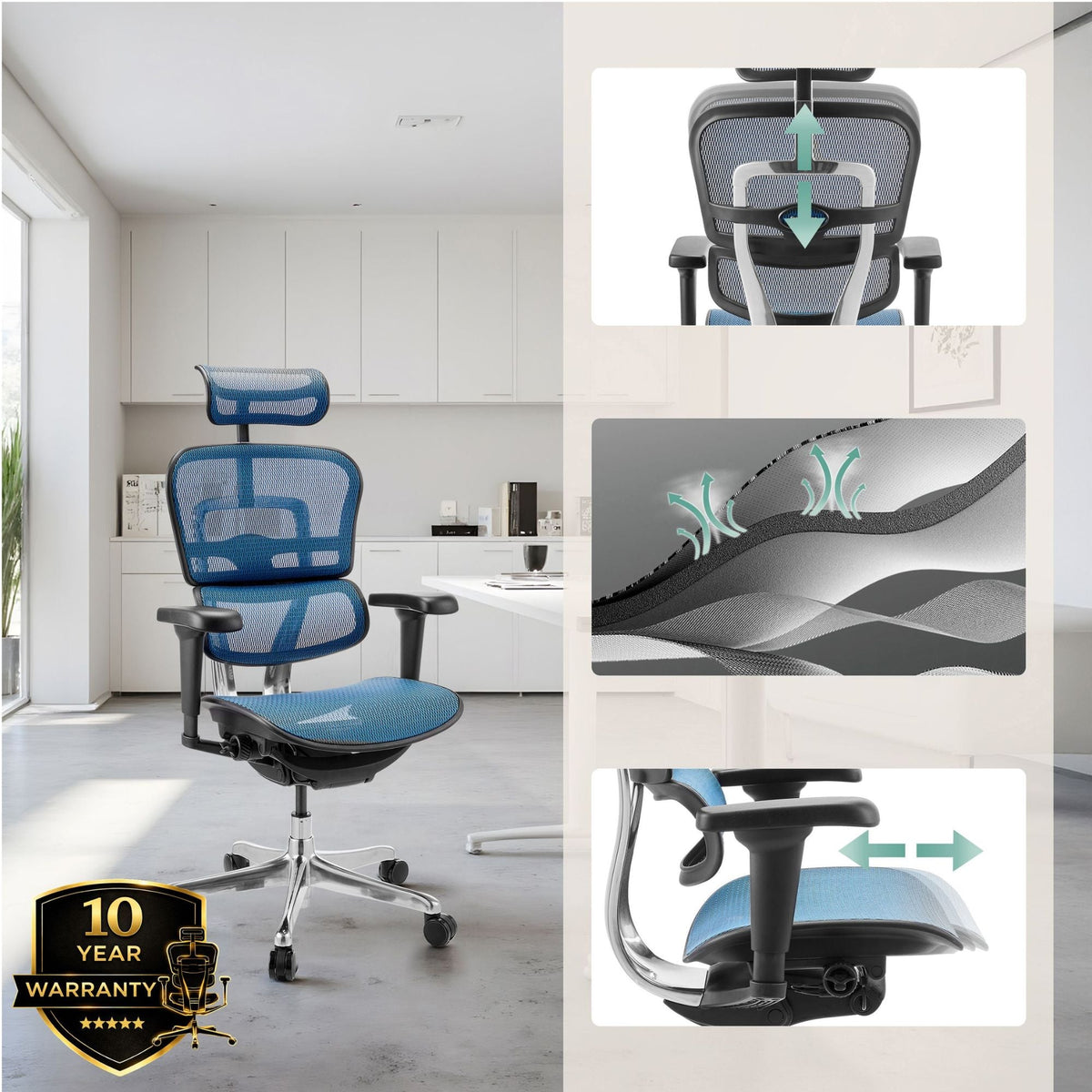 Kontoritool Ergohuman ULTRA GEN2 Blue