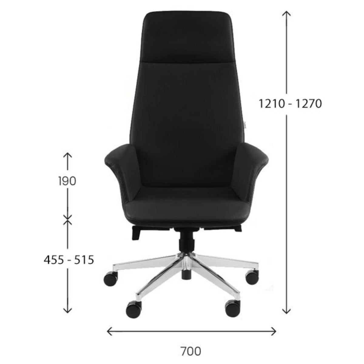 Juhi kontoritool PRETO Executive Leather, must