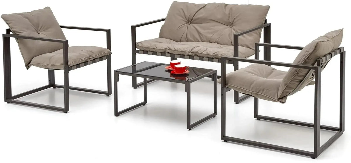 Õuemööblikomplekt Shark, must/cappuccino, 4 istekohta