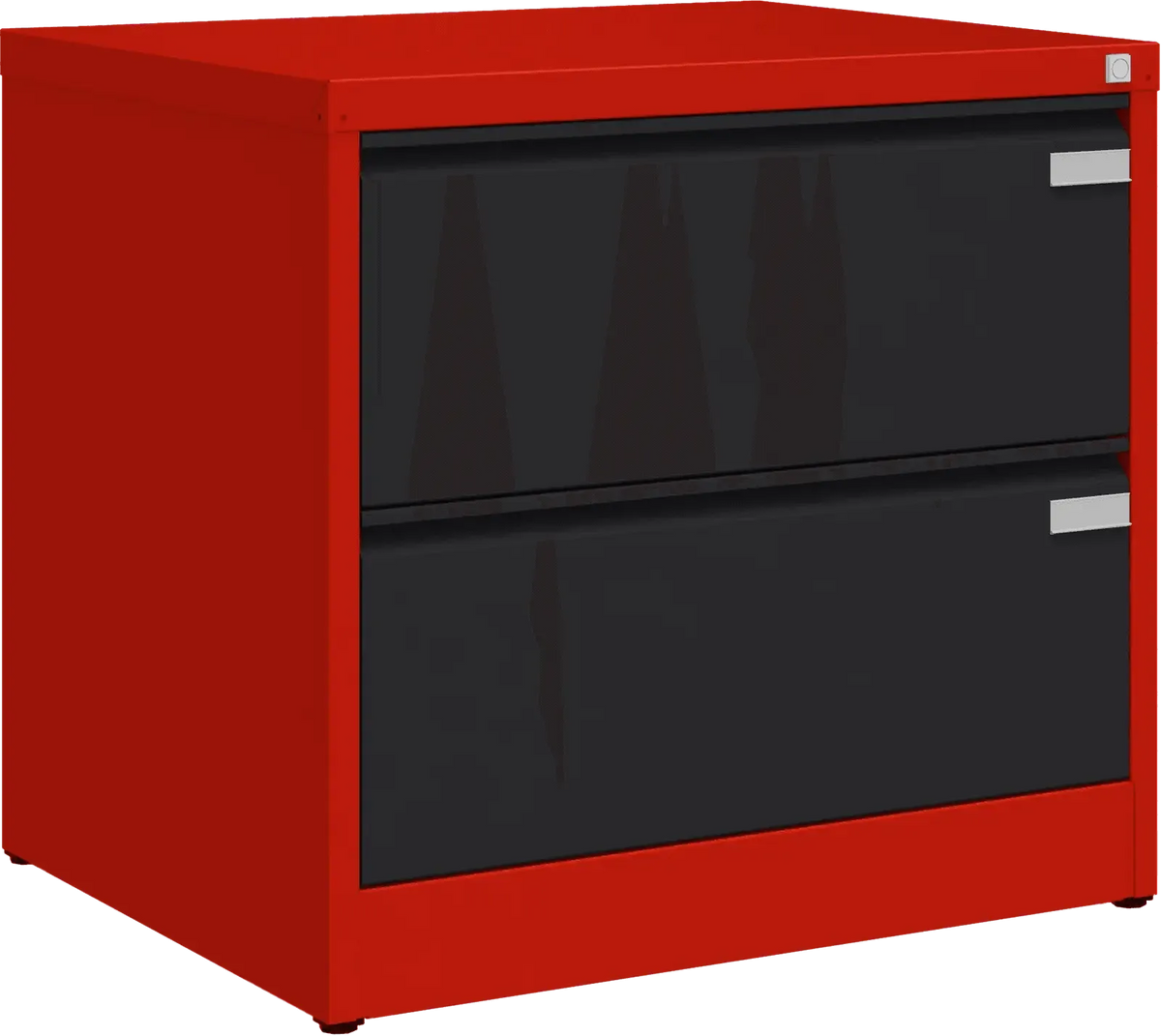 Metallist kartoteegikapp Archive, 721x775x633 mm, A4-formaadile – punane / must