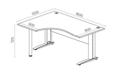 Kirjutuslaud ARETH CORNER, 160 x 120 cm