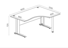Kirjutuslaud ARETH CORNER, 160 x 120 cm