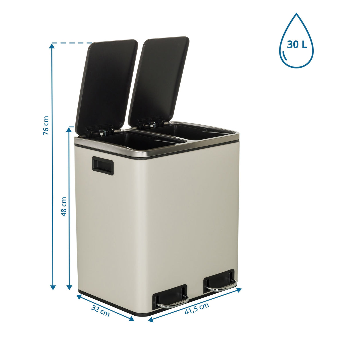 Prügikast CLEAN Beež 2 x 15 L