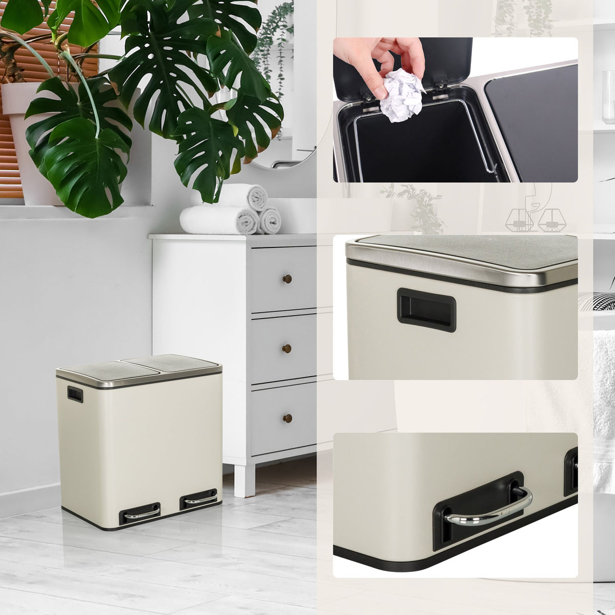 Prügikast CLEAN Beež 2 x 15 L