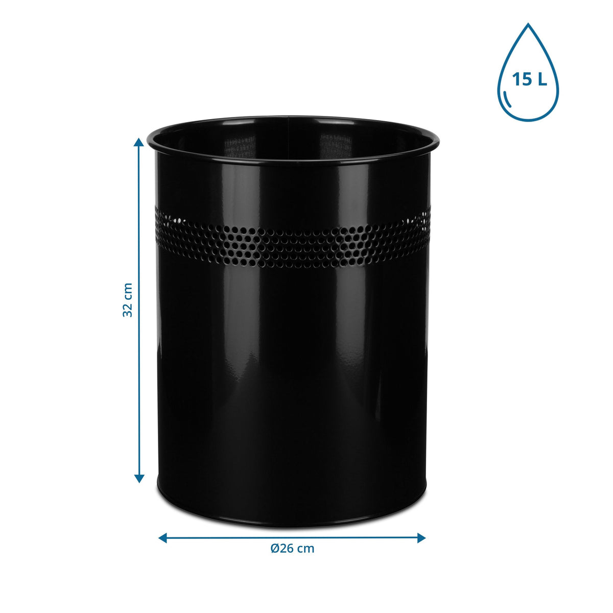 Prügikast CLEAN III, metallist, 15 L