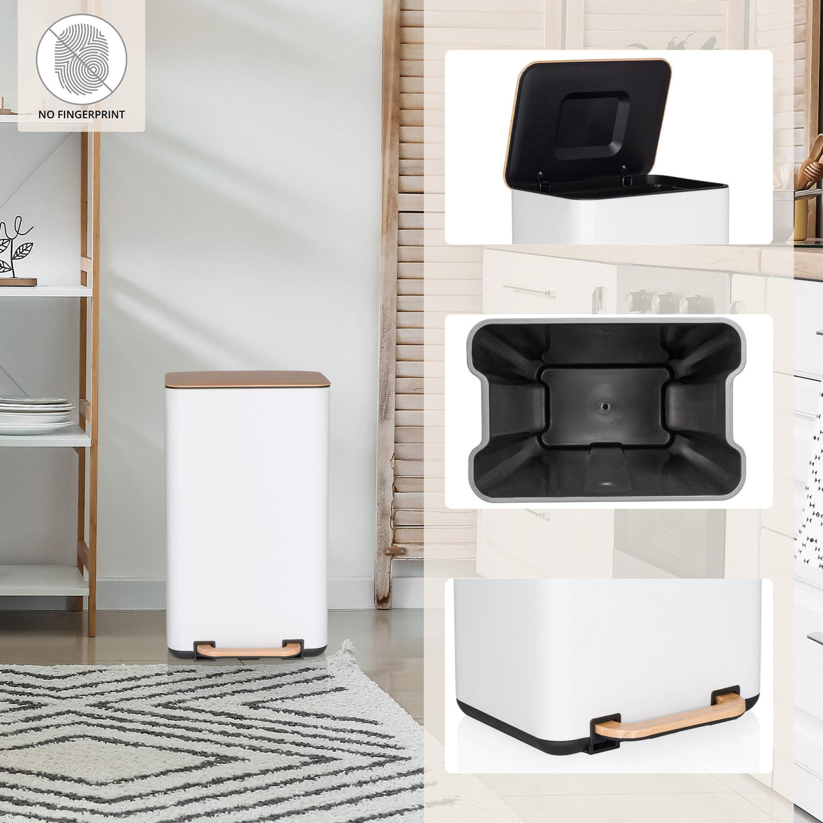 Prügikast CLEAN NATURA White 30 L